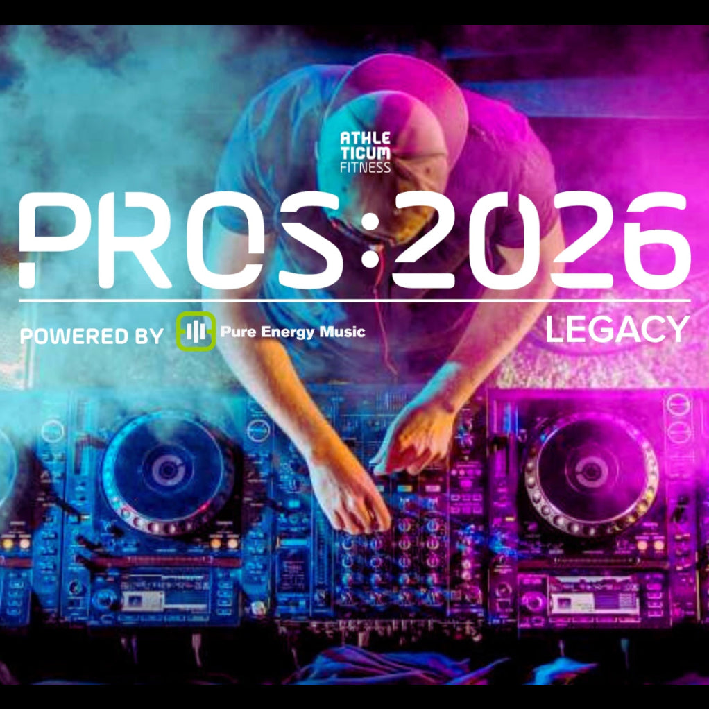 DJ at a turntable with colorful smoke effects and text overlay on a dark background