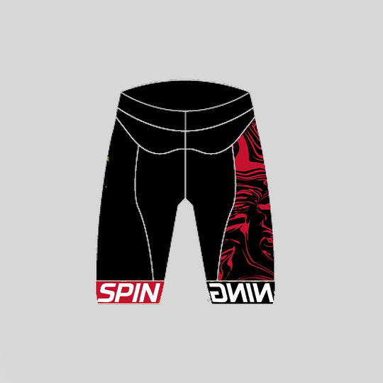 Spinning® Team Red Flames Women's Cycling Shorts | Italian Padded Bike Shorts