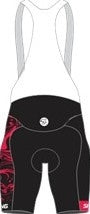 Spinning® Team Red Flames Bib Cycling Shorts | Italian Padded Bib Shorts