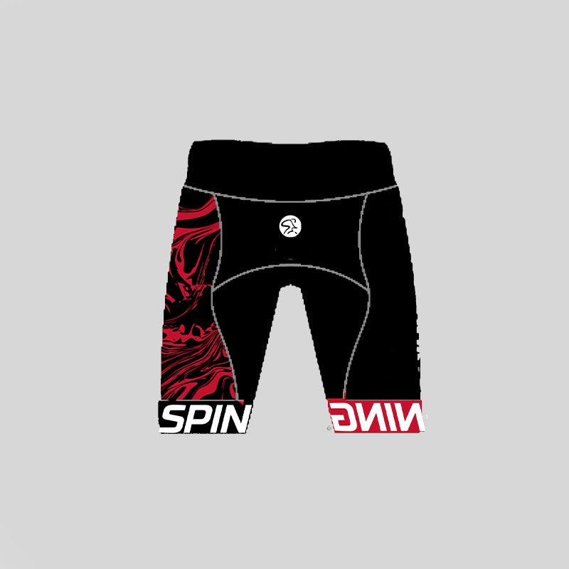Spinning® Team Red Flames Men's Cycling Shorts | Italian Padded Bike Shorts